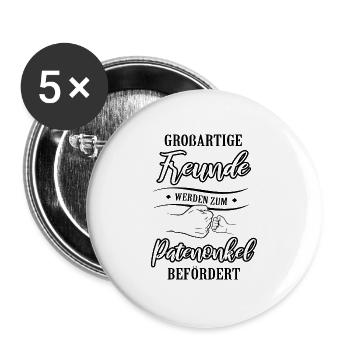 Großartige Freunde Patenonkel Befördert - Buttons groß 56 mm (5er Pack) - Weiß - Vorne