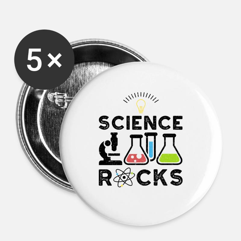 Science Rocks - science - Buttons large 2.2''/56 mm (5-pack) - white