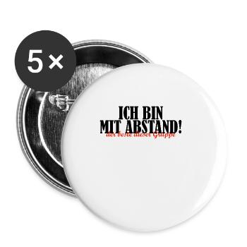 Spiele mit Bart Abstand Gruppe Geschenk - Buttons groß 56 mm (5er Pack) - Weiß - Vorne