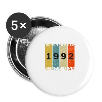 Born In May 1992 Funny Birthday Retro Quote Joke - Buttons large 2.2''/56 mm (5-pack) - white - Front