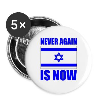 Never again is now - Lot de 5 grands badges (56 mm) - blanc - Devant