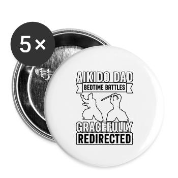 Aikido Dad bedtime battles gracefully redirected - Buttons large 2.2''/56 mm (5-pack) - white - Front