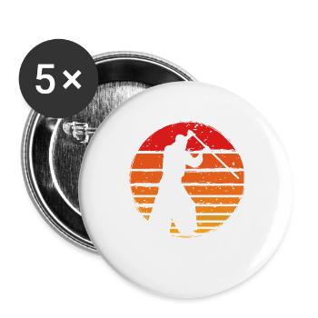 Aikido - Buttons groß 56 mm (5er Pack) - Weiß - Vorne
