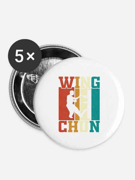 Wing Chun - Buttons groß 56 mm (5er Pack) - Weiß