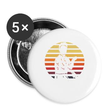 Wing Chun - Buttons groß 56 mm (5er Pack) - Weiß - Vorne
