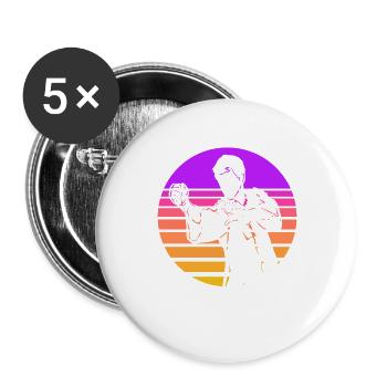 Wing Chun - Buttons large 2.2''/56 mm (5-pack) - white - Front