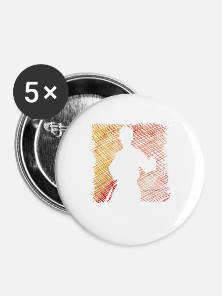 Wing Chun - Buttons groß 56 mm (5er Pack) - Weiß