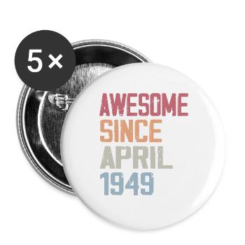 Legends Were Born In April 1949 - Buttons large 2.2''/56 mm (5-pack) - white - Front