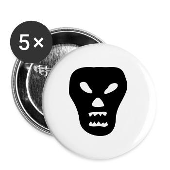skull devil skull head demon pirate coffin - Buttons large 2.2''/56 mm (5-pack) - white - Front