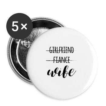 Marriage, lovers, couple, wedding - Buttons large 2.2''/56 mm (5-pack) - white - Front