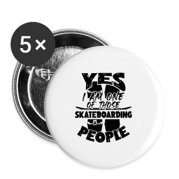 skateboarding spruch - Lot de 5 grands badges (56 mm) - blanc - Devant