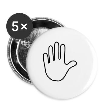 Emoji Hand Sketch noir - Lot de 5 grands badges (56 mm) - blanc - Devant
