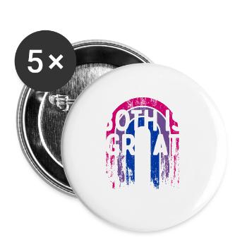 Les deux est super bisexuel LGBTQ bi fierté pansexuelle - Lot de 5 grands badges (56 mm) - blanc - Devant
