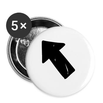 Flèche dessin croquis noir - Lot de 5 grands badges (56 mm) - blanc - Devant