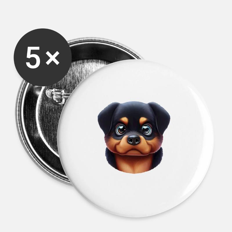 Majestic Rottweiler Art - Buttons large 2.2''/56 mm (5-pack) - white