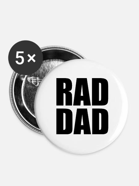 Rad dad - Buttons groß 56 mm (5er Pack) - Weiß