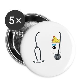 Future Veterinarian Costume School Career Day - Buttons groß 56 mm (5er Pack) - Weiß - Vorne