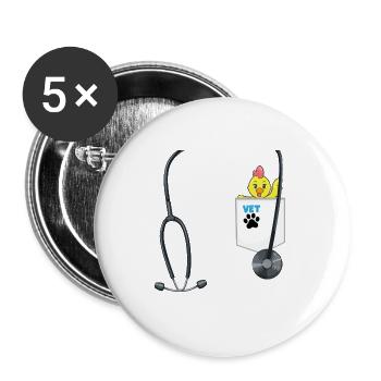 School Career Day Outfit Veterinarian Costume - Buttons large 2.2''/56 mm (5-pack) - white - Front