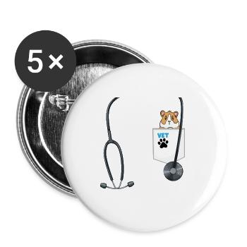 Future Veterinarian Costume School Career Day - Buttons groß 56 mm (5er Pack) - Weiß - Vorne