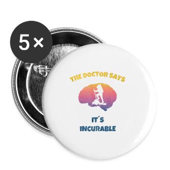 Te Doctor says - Its Incurable Hiking - Buttons groß 56 mm (5er Pack) - Weiß - Vorne