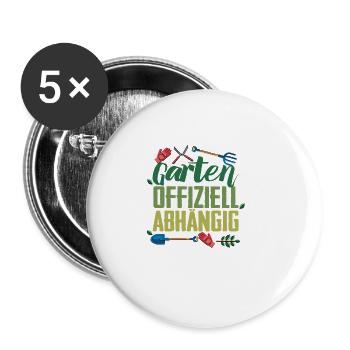 Garden Official Dependent Gardener Gardener Saying - Buttons large 2.2''/56 mm (5-pack) - white - Front