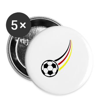 Fussball Team Deutschland - Buttons groß 56 mm (5er Pack) - Weiß - Vorne