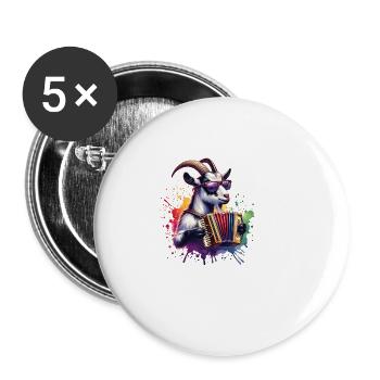 Goat Playing Accordion Music Design - Buttons large 2.2''/56 mm (5-pack) - white - Front