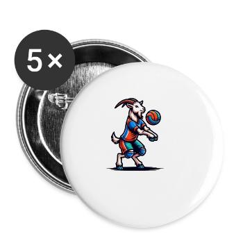 Ziege Volleyball Spieler Sport Team Design - Buttons groß 56 mm (5er Pack) - Weiß - Vorne