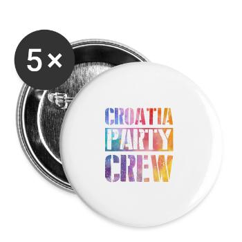 Croatia Party Crew - Buttons large 2.2''/56 mm (5-pack) - white - Front