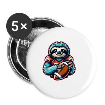 Cool Sloth Quarterback American Football - Buttons large 2.2''/56 mm (5-pack) - white - Front