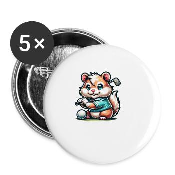 Drôle de golfeur Saint-Bernard pour les golfeurs cool - Lot de 5 grands badges (56 mm) - blanc - Devant