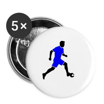 Fussballer Symbol Fussball Spieler Mann - Buttons groß 56 mm (5er Pack) - Weiß - Vorne