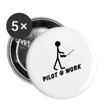 Pilot @ Work - Buttons large 2.2''/56 mm (5-pack) - white - Front