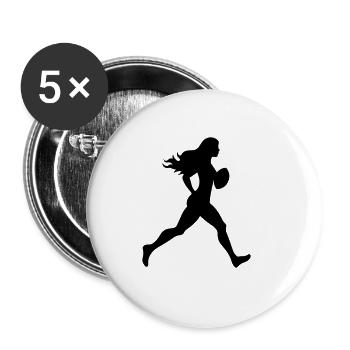 Icône féminine du football américain - Lot de 5 grands badges (56 mm) - blanc - Devant