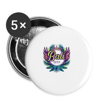 Bali 2024 Colorful - Buttons large 2.2''/56 mm (5-pack) - white - Front