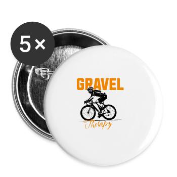 Gravel Bike Therapy Est. 2024 - Buttons large 2.2''/56 mm (5-pack) - white - Front