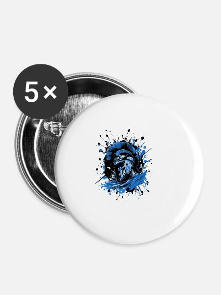 Spartaner Helm Sparta - Buttons groß 56 mm (5er Pack) - Weiß