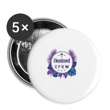 Thailand Crew Bunt - Buttons groß 56 mm (5er Pack) - Weiß - Vorne