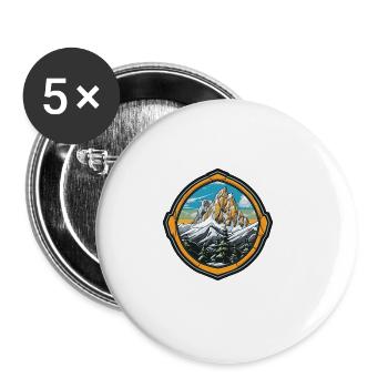 Mountains Nature - Buttons large 2.2''/56 mm (5-pack) - white - Front