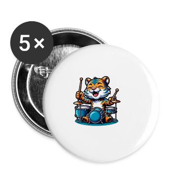 Global - Black without Japan Template - Buttons large 2.2''/56 mm (5-pack) - white - Front