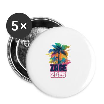 Zrce 2025 Holiday Palms - Buttons large 2.2''/56 mm (5-pack) - white - Front