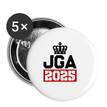 Jga 2025 Bachelor Party - Buttons large 2.2''/56 mm (5-pack) - white - Front