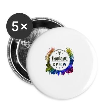 Thailand Crew Bunt - Buttons groß 56 mm (5er Pack) - Weiß - Vorne