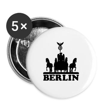 BERLIN QUADRIGA SILHOUETTE - Buttons groß 56 mm (5er Pack) - Weiß - Vorne