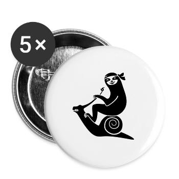 Easy Rider Sloth - Buttons groß 56 mm (5er Pack) - Weiß - Vorne