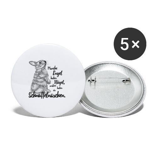 Kaninchen Hasen Zwergkaninchen Engel Liebe - Buttons groß 56 mm (5er Pack)