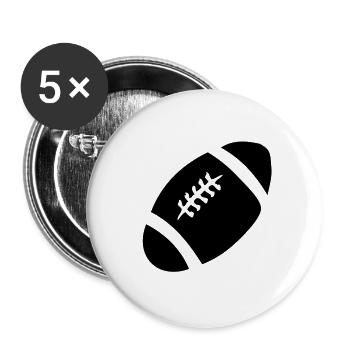 ballon foot americain rugby - Lot de 5 grands badges (56 mm) - blanc - Devant