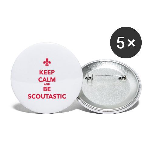 Keep calm and be scoutastic - Farbe frei wählbar - Buttons groß 56 mm (5er Pack)