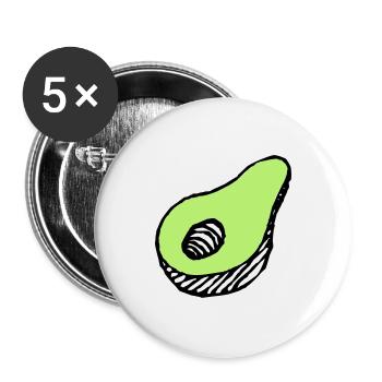 Avocado - Buttons groß 56 mm (5er Pack) - Weiß - Vorne