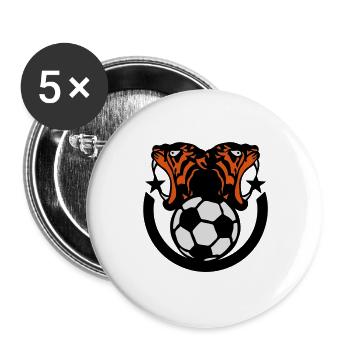 tigre tiger football soccer logo club - Lot de 5 grands badges (56 mm) - blanc - Devant